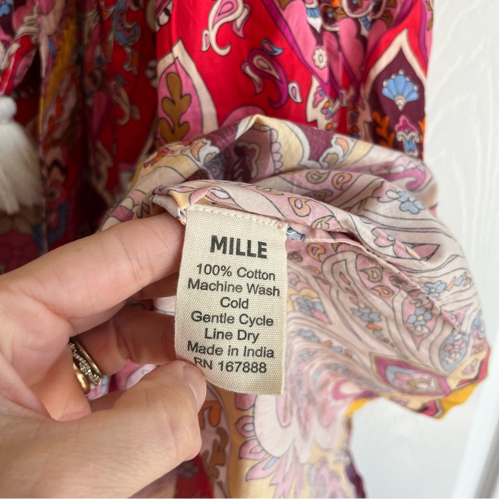 Anthropologie Mille Françoise Zanzibar Midi Skirt | Bright Floral Boho Skirt - Picture 12 of 16